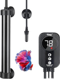 Marine Aquarium Heater 100W,Titanium Heater with Digital LED Controller & Temperature Probe,Submersible Fish Tank
