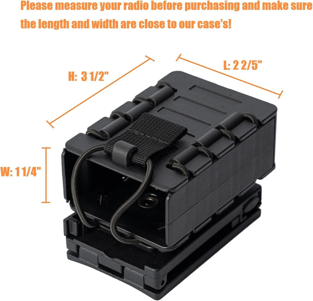 Compact Radio Holster Polymer Walkie-Talkie Case w/Duty Belt/MOLLE Vest Clip Two Ways Radio Pouch Interphone Carrier