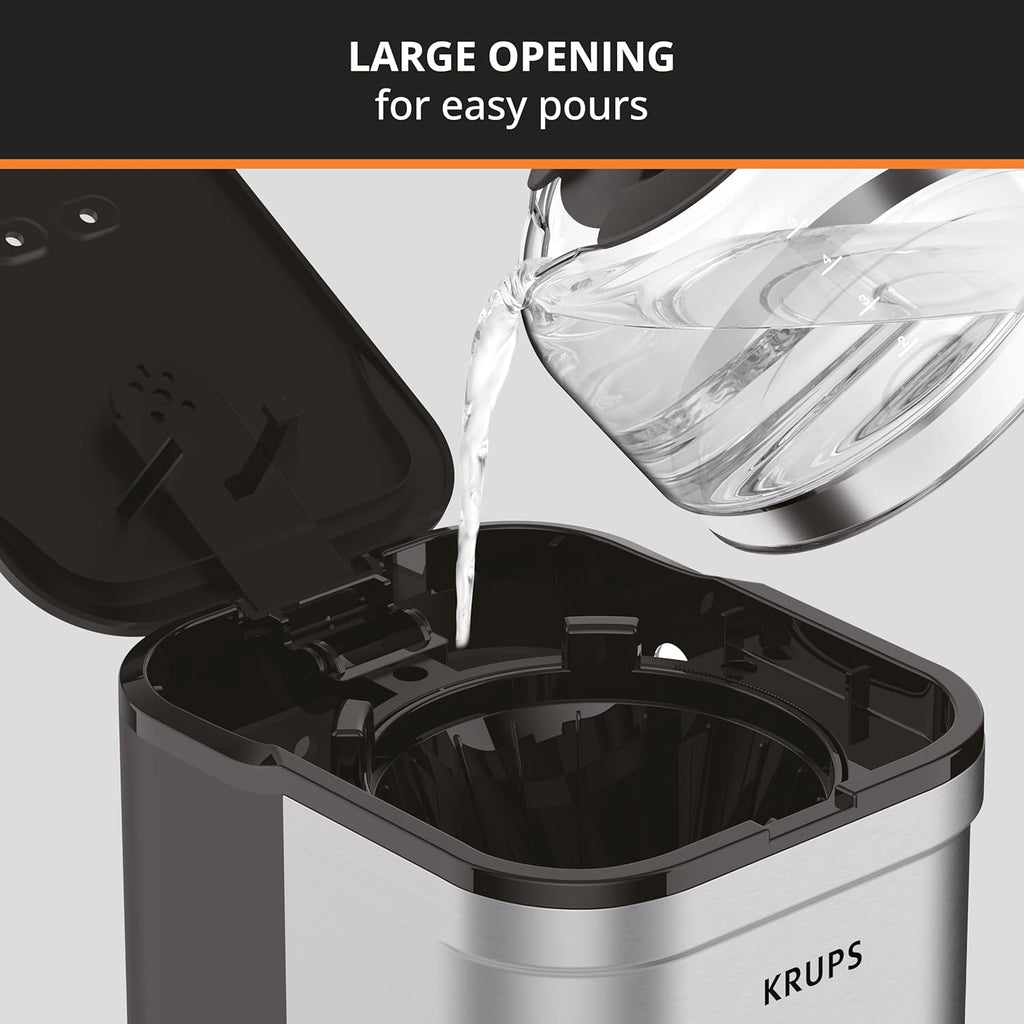 Simply Brew Compact 5 Cup Coffee Maker: Stainless Steel Design, Pause & Brew, Keep Warm, Reusable Filter, Drip-Free