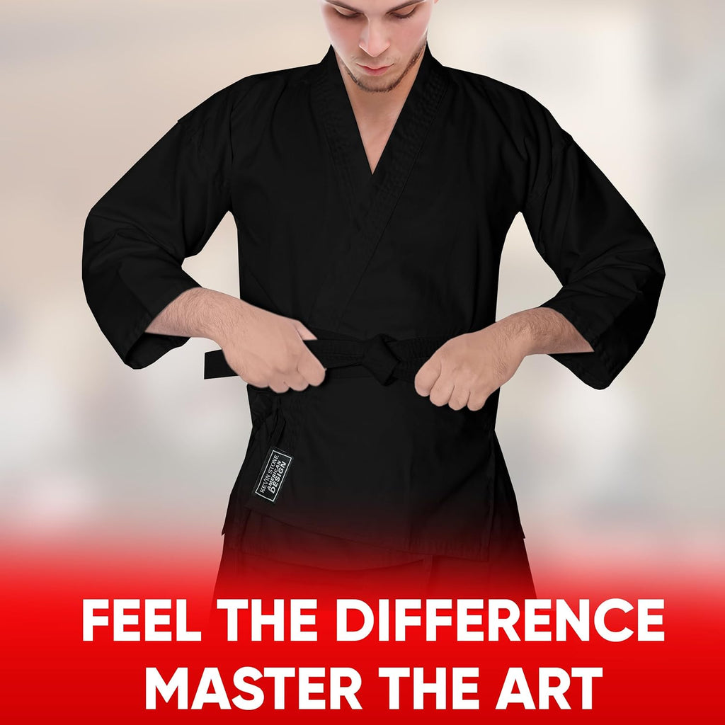 Kavin Karate Uniform for Kids & Adult, Lightweight Karate Gi Student Uniform with Belt for Martial Arts Training