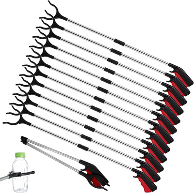 12 Pcs 32.7" Commercial Grabber Reacher Tool Bulk, Foldable Long Handle Trash Picker for Elderly, Lightweight Handy