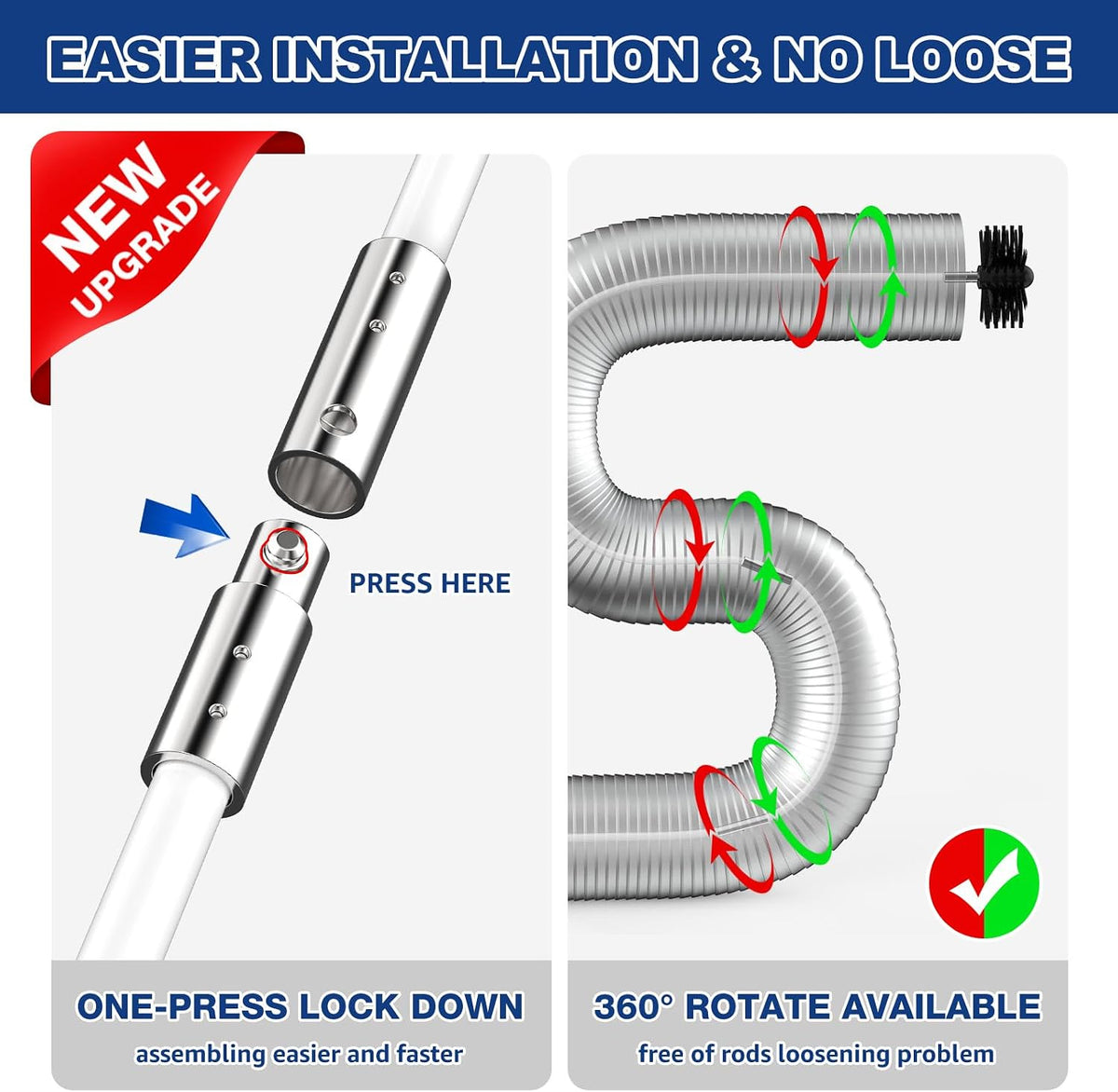 42Ft Dryer Vent Cleaner Kit, Flexible Lint Remover