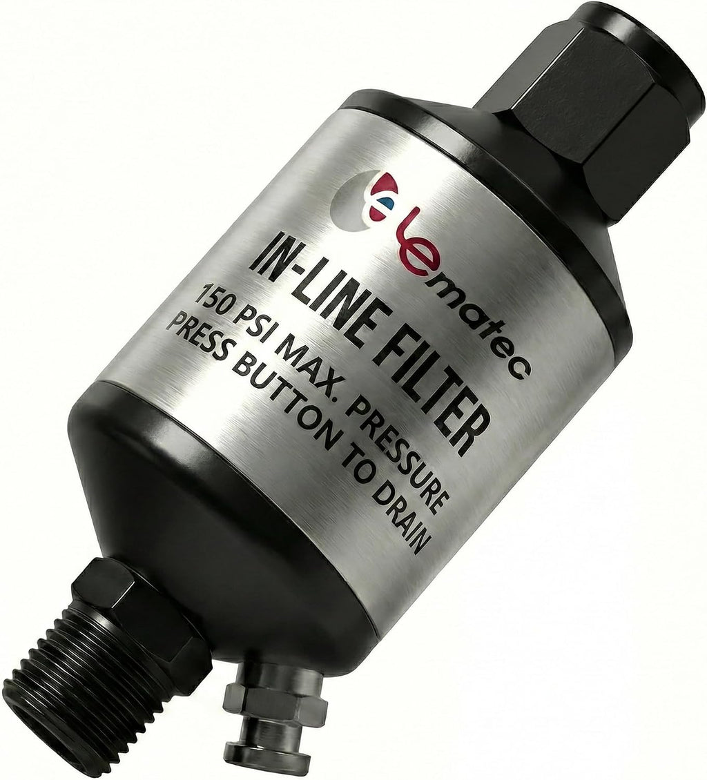 LE LEMATEC Air Compressor Water Separator, 1/4" NPT Inline Filter
