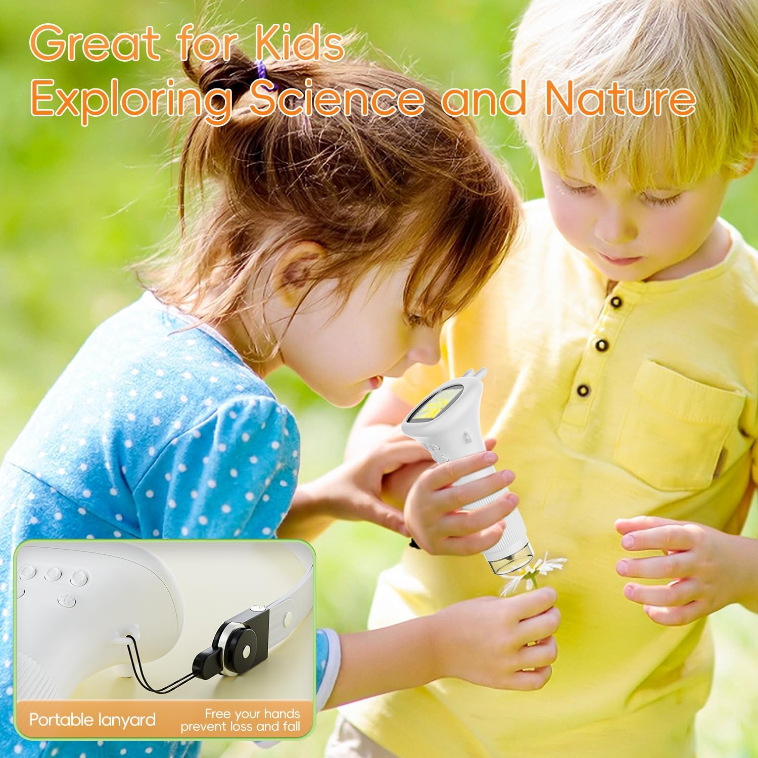 Microscope for Kids, SKYBASIC 2" IPS Screen 1000X Handheld Digital Microscopes HD Pocket Portable Mini USB Microscope