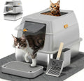 Stainless Steel Litter Box with Lid,Front Entry Top Exit Kitty LitterBox,Extra Large Enclosed Metal Cat Box with