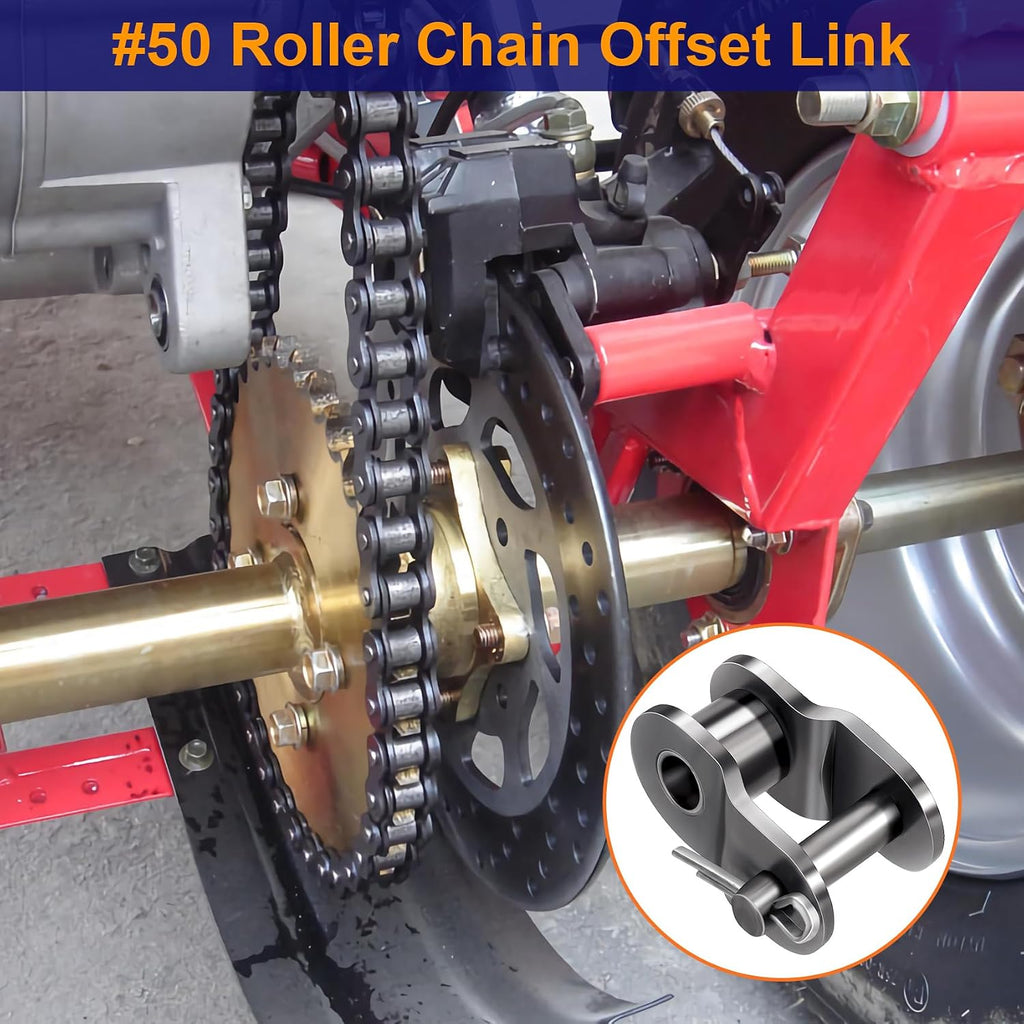 OIIKI 8 Packs Roller Chain Offset Link #50, Half Link, Crank Link