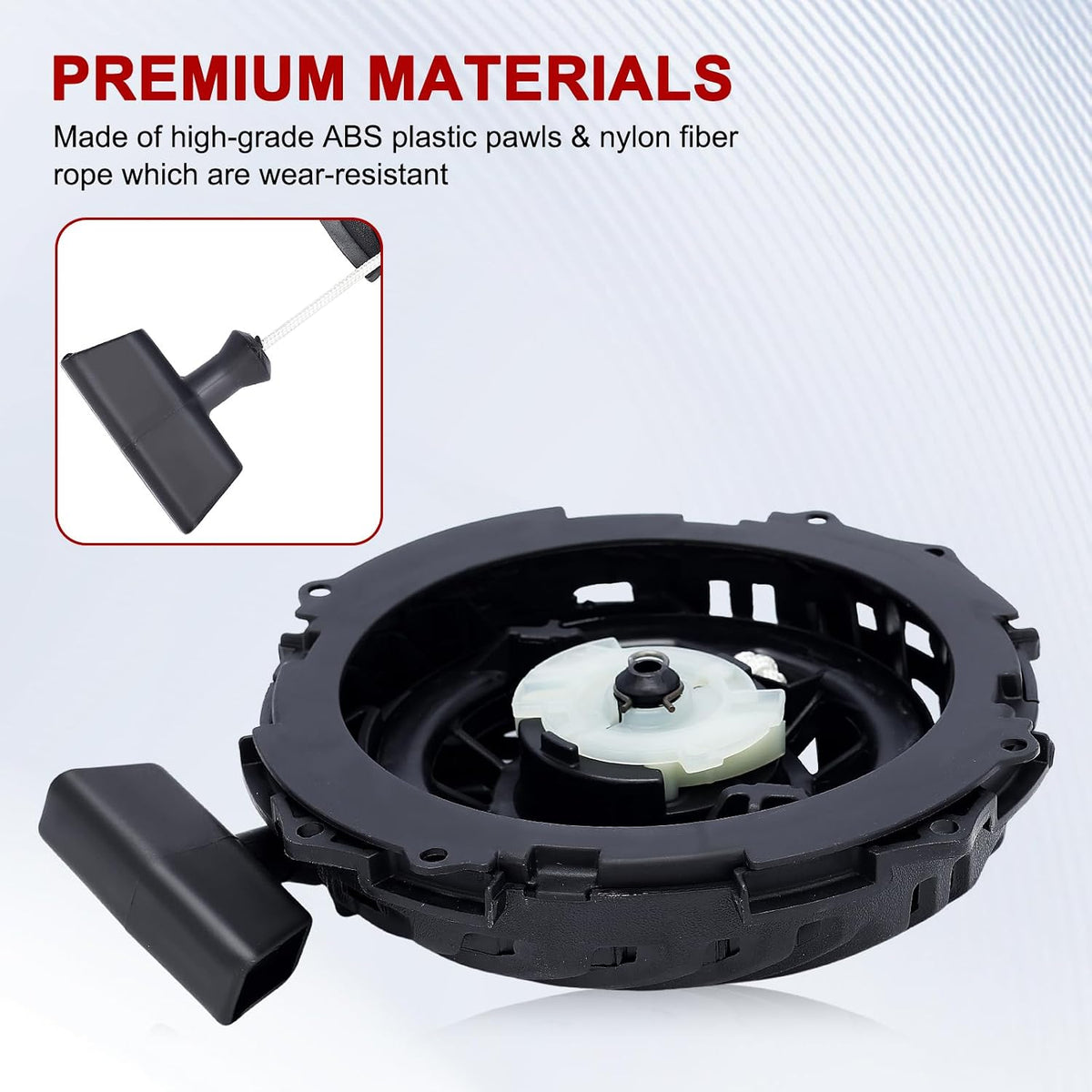 593959 591139 Recoil Starter for Troy Bilt TB110 TB200 140CC 150CC Lawn Mower Brigs Straton 450E 550EX 08P502 093J02 09P602 09P702 Engines 593959 Pull Start Assembly