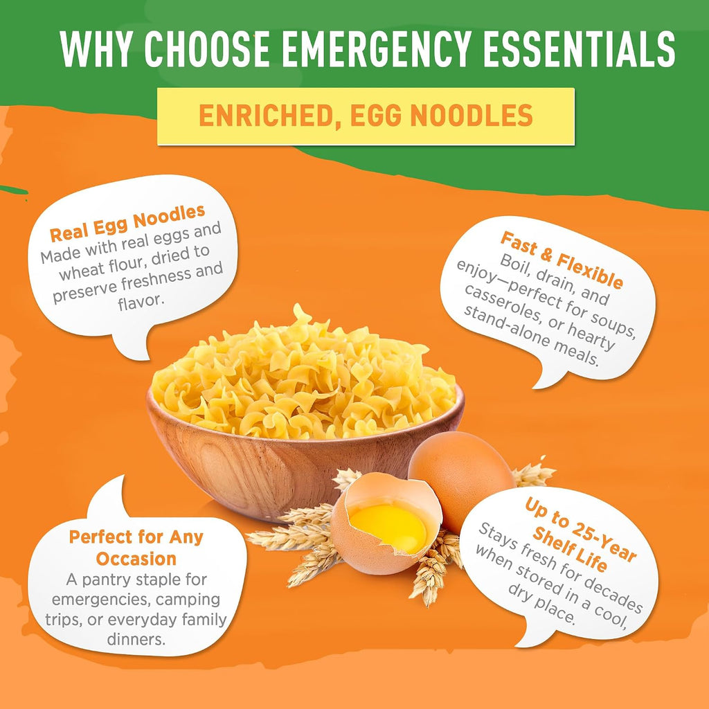 Egg Noodle Pasta #10 Can | Long Term Emergency Food Supply | Shelf Stable Survival Meal | 11 Servings | Non-GMO | Up