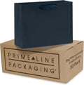 Navy Gift Bags, 16x6x12 Large Blue Gift Bags, 50 Pack