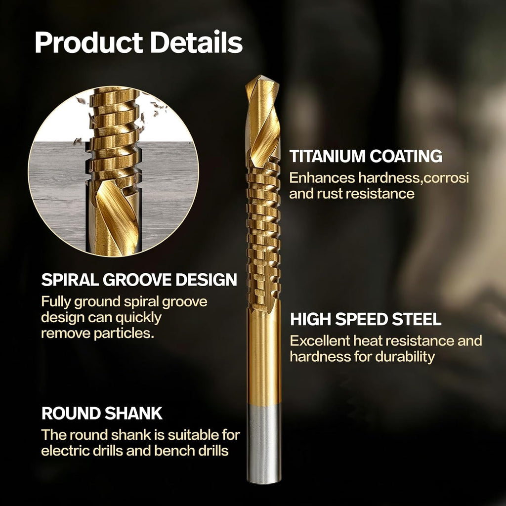 8 Pack HSS Twist Drill Bits, 3-10mm Serrated Side Cutting Drill Bit