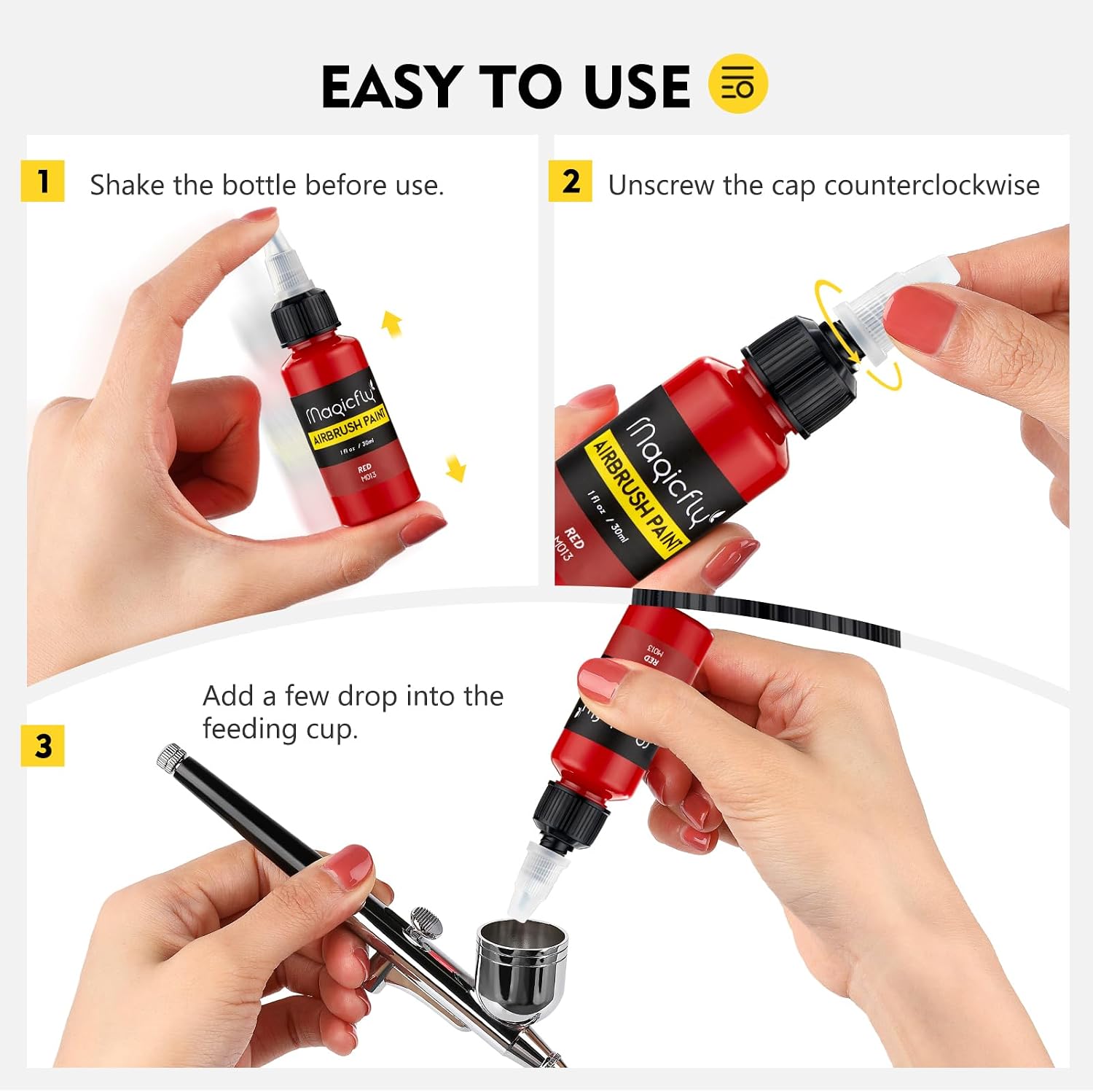 Airbrush Paint, 16 Colorsx30ml Air Brush Paint, Airbrush Paint Set | Fabric Spray Paint, Air Brush Painting Set
