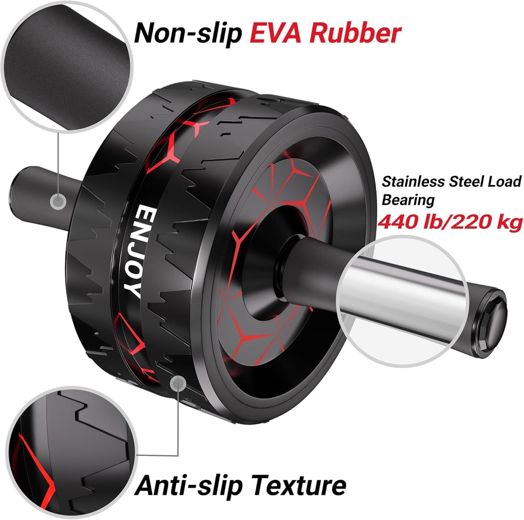 Ab Roller Wheel, Ab Exercise Wheels Kit with Ab Roller, Resistance Bands, Knee Mat, Jump Rope, Push-Up Bar