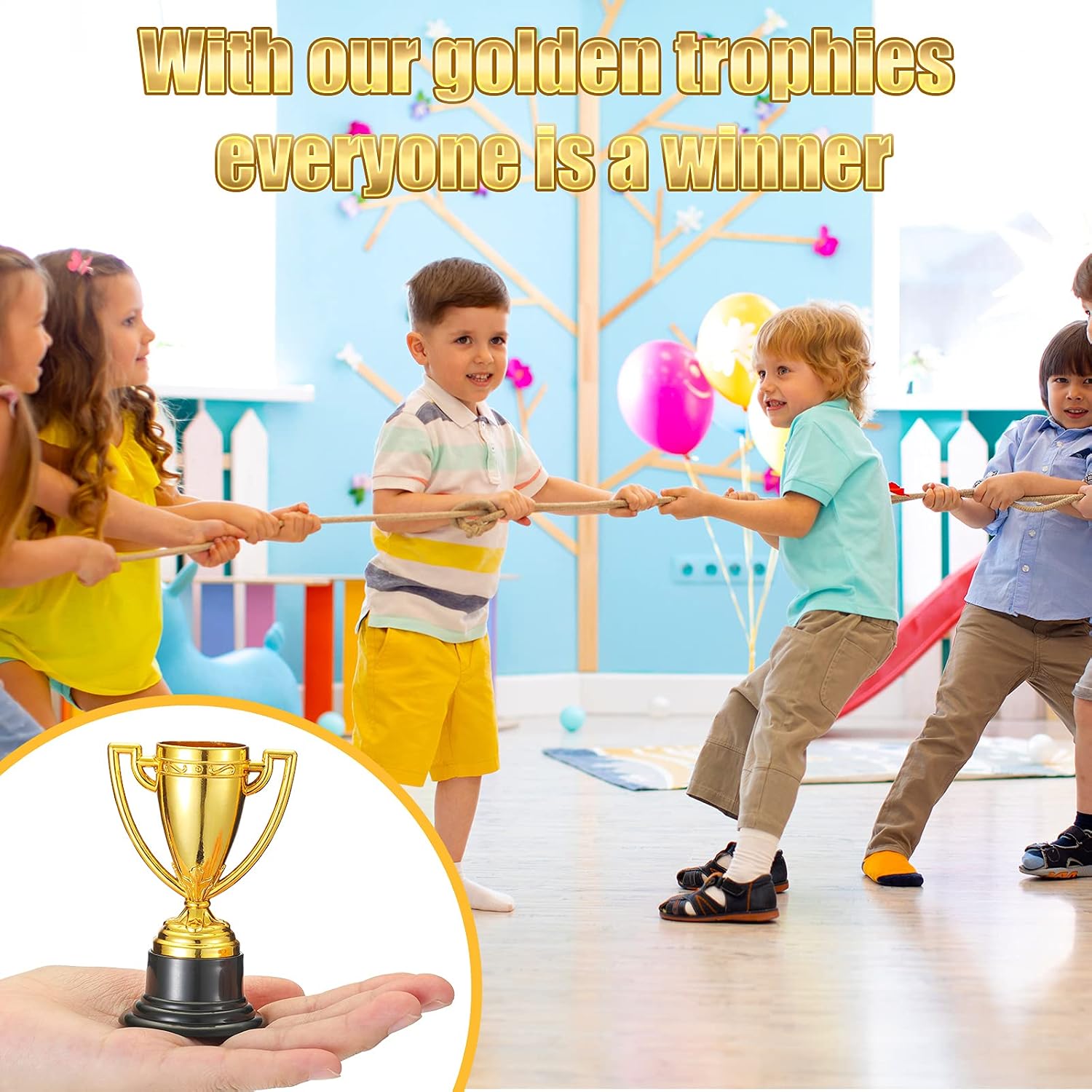 3 Pcs Mini Trophies, Gold Plastic Tiny Small Trophy Cups Winner Awards for Kids Adults Sports, Rewards, Winning