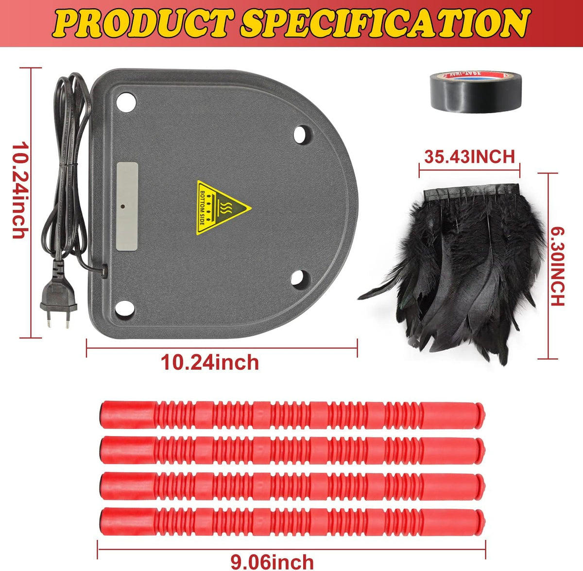 Brooder Heater for Chicks with Comfort Feathers,Chick Duckling Brooder Heating Plate Adjustable Height-Warm Up to 15