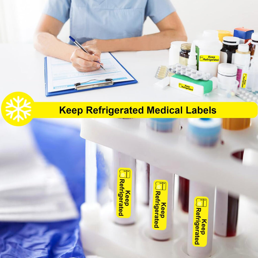 Keep Refrigerated Stickers, Shipping Cold Food Packaging, Warning Labels, and Health clinics, Durable PVC Material