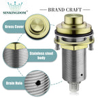 SINKINGDOM SinkTop Air Switch Kit with Brass Gold Long Button (Full Brass) for Garbage Disposal,without cabel