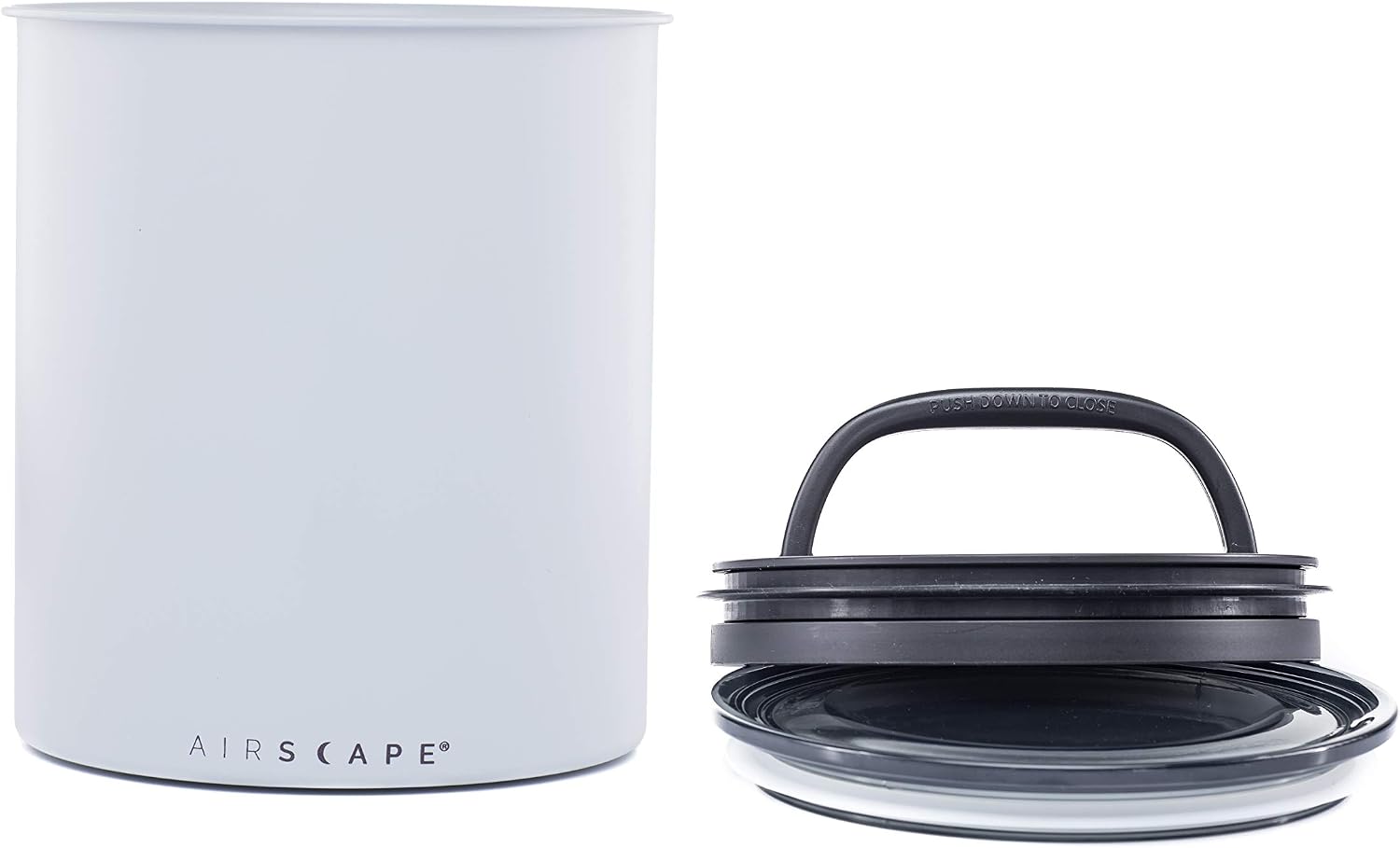 by Planetary Design | 2.2 lbs Coffee Storage | Matte Gray | Plunger Lid Removes Excess Oxygen - Don't Buy airtight