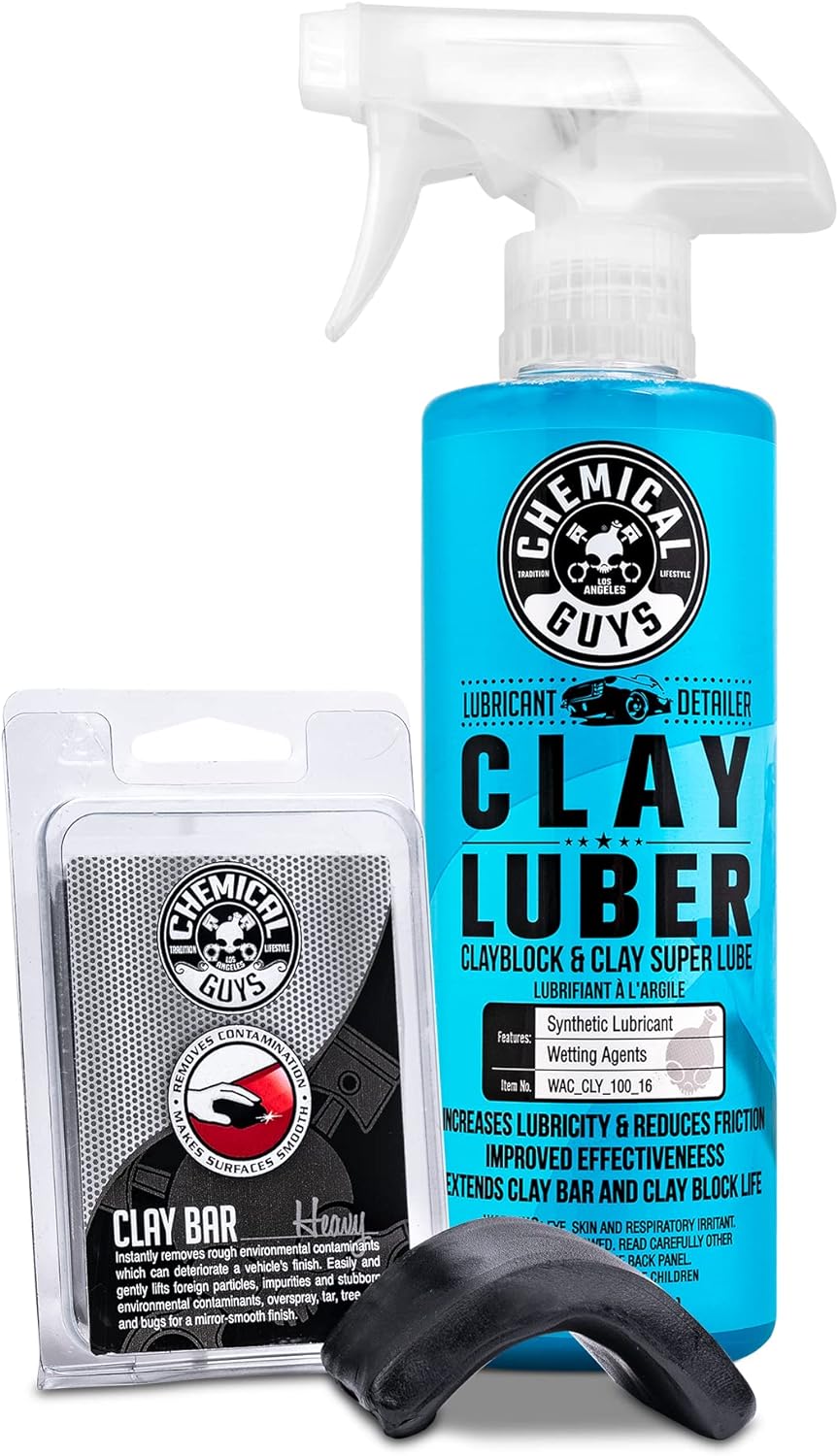 Heavy Duty Clay Bar & Luber Kit, Paint Prep, 2-Piece Set | Heavy-duty clay bar with lubricant lifts heavy overspray
