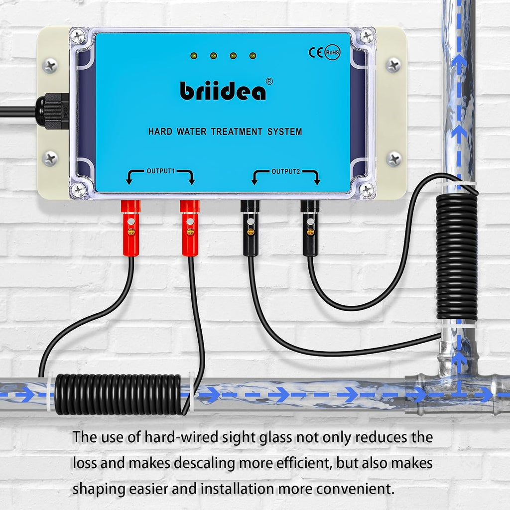 Water Descaler,Briidea Water Descaler Whole House with Highly Efficient in Dissolving Scale, No Chemicals, Salt or