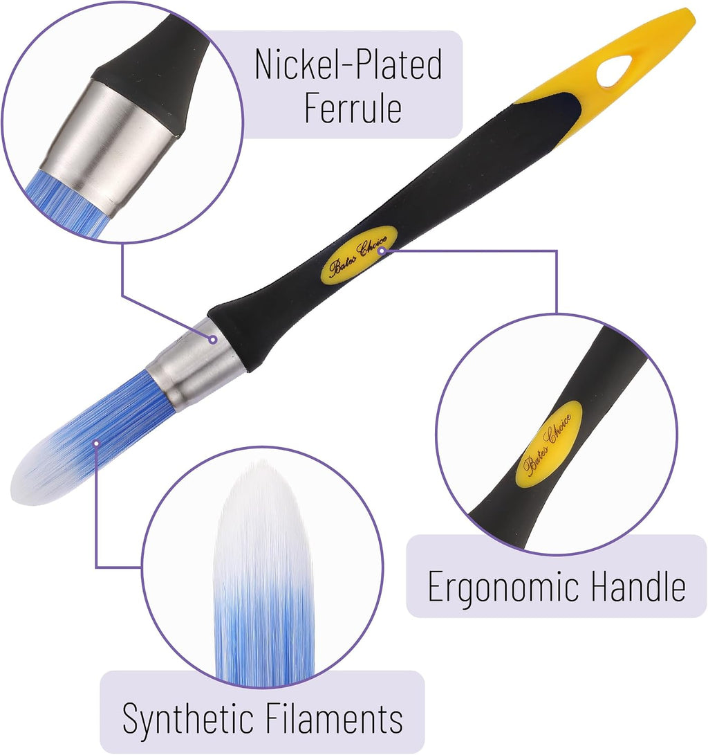Bates- Trim Paint Brush, 3 pcs, 5/8”, 3/4” and 1”