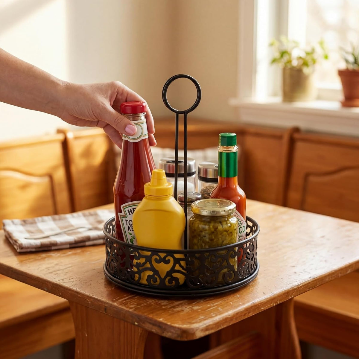 2 Pack Condiment Caddy with Menu Number Card Holder