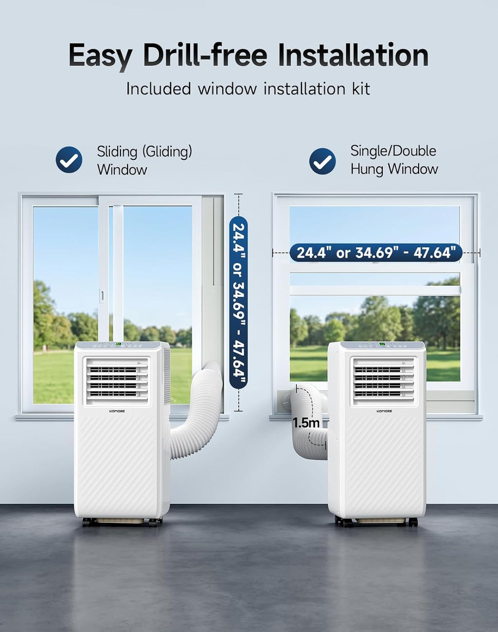 Portable Air Conditioner,10000 BTU up to 450 Sq.Ft 4-in-1 Smart Quiet WiFi | Floor Standing AC Unit for Bedroom