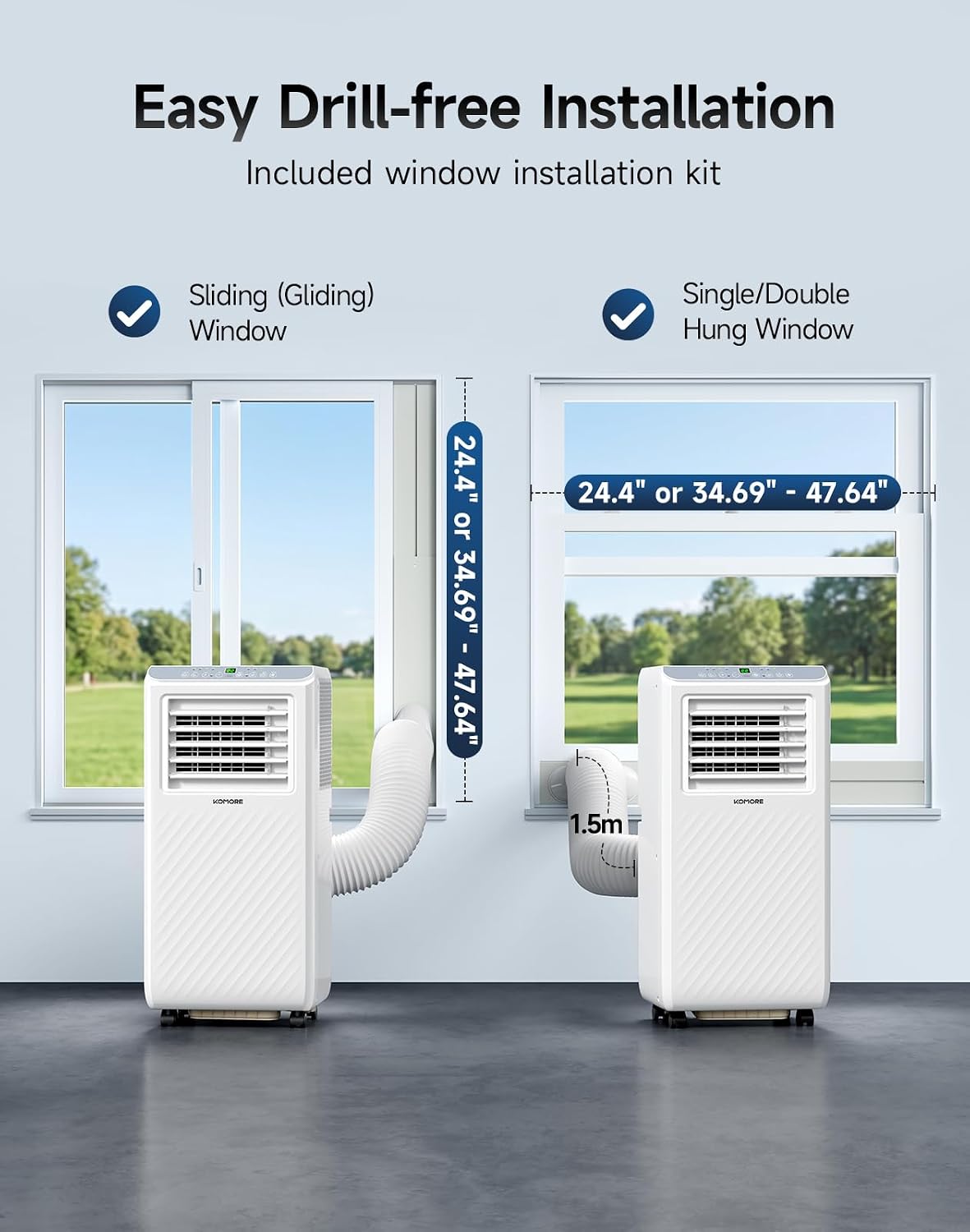 Portable Air Conditioner,10000 BTU up to 450 Sq.Ft 4-in-1 Smart Quiet WiFi | Floor Standing AC Unit for Bedroom