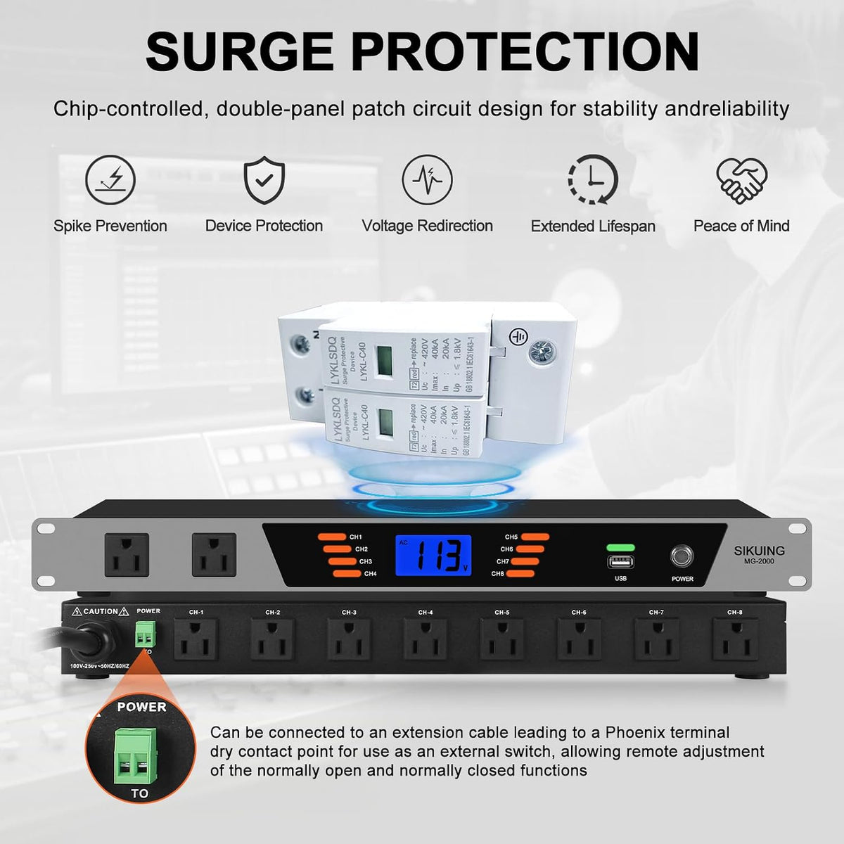 10-Outlet Rackmount Power Conditioner & Sequencer