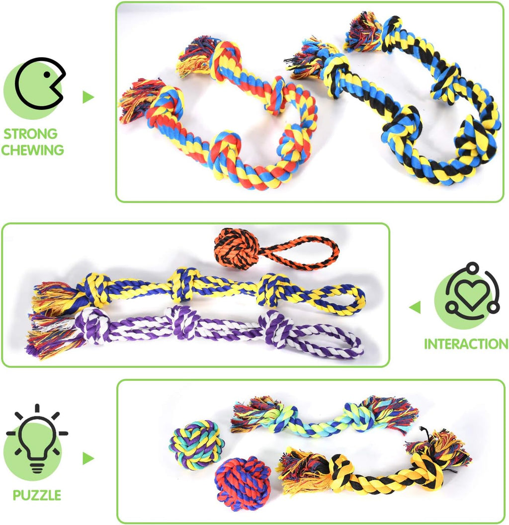 Large Tough Chew Toys for Aggressive Chewers Large Breed,Heavy Duty Dental Rope Toys Kit for Medium Dogs,5 Knots