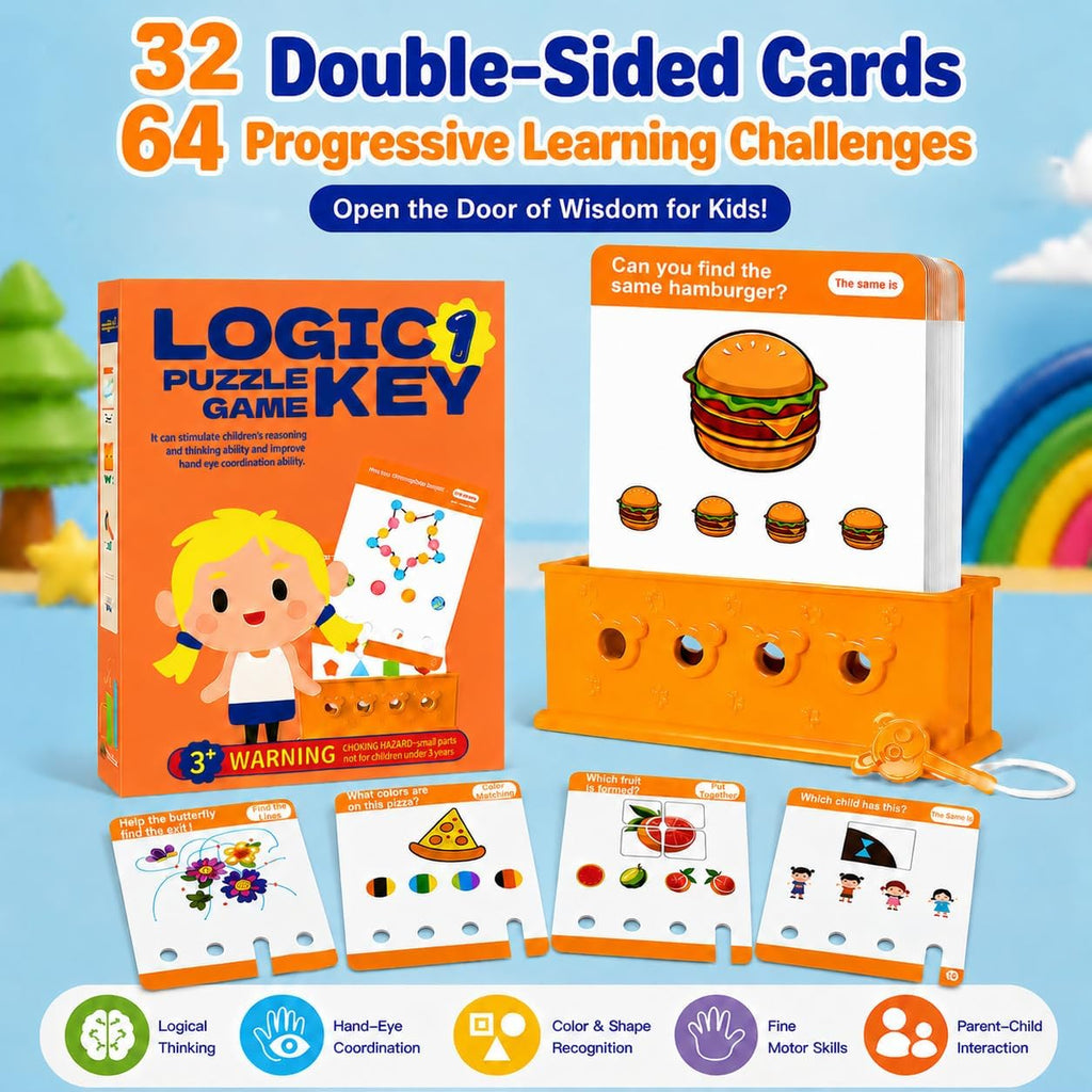 Preschool Learning Toys for Toddlers 3-5, Educational Toys | Includes 32 Double-Sided Cards with 64 Fun Challenges to