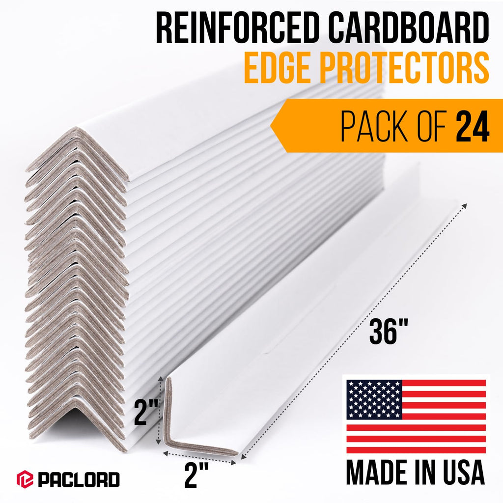 36" x 2" x 2" Reinforced Cardboard Edge Protectors, Pack of 24