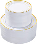 200PCS Gold Plastic Plates, Heavy Duty Disposable Gold Plates