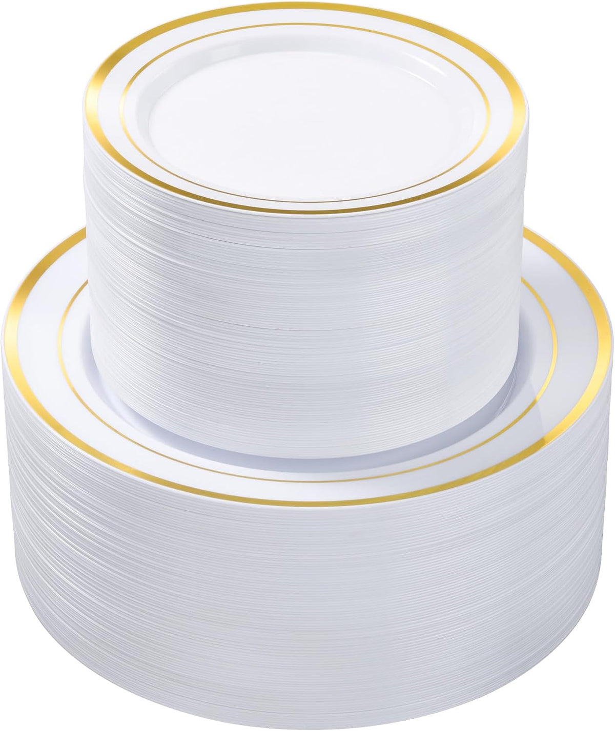 200PCS Gold Plastic Plates, Heavy Duty Disposable Gold Plates