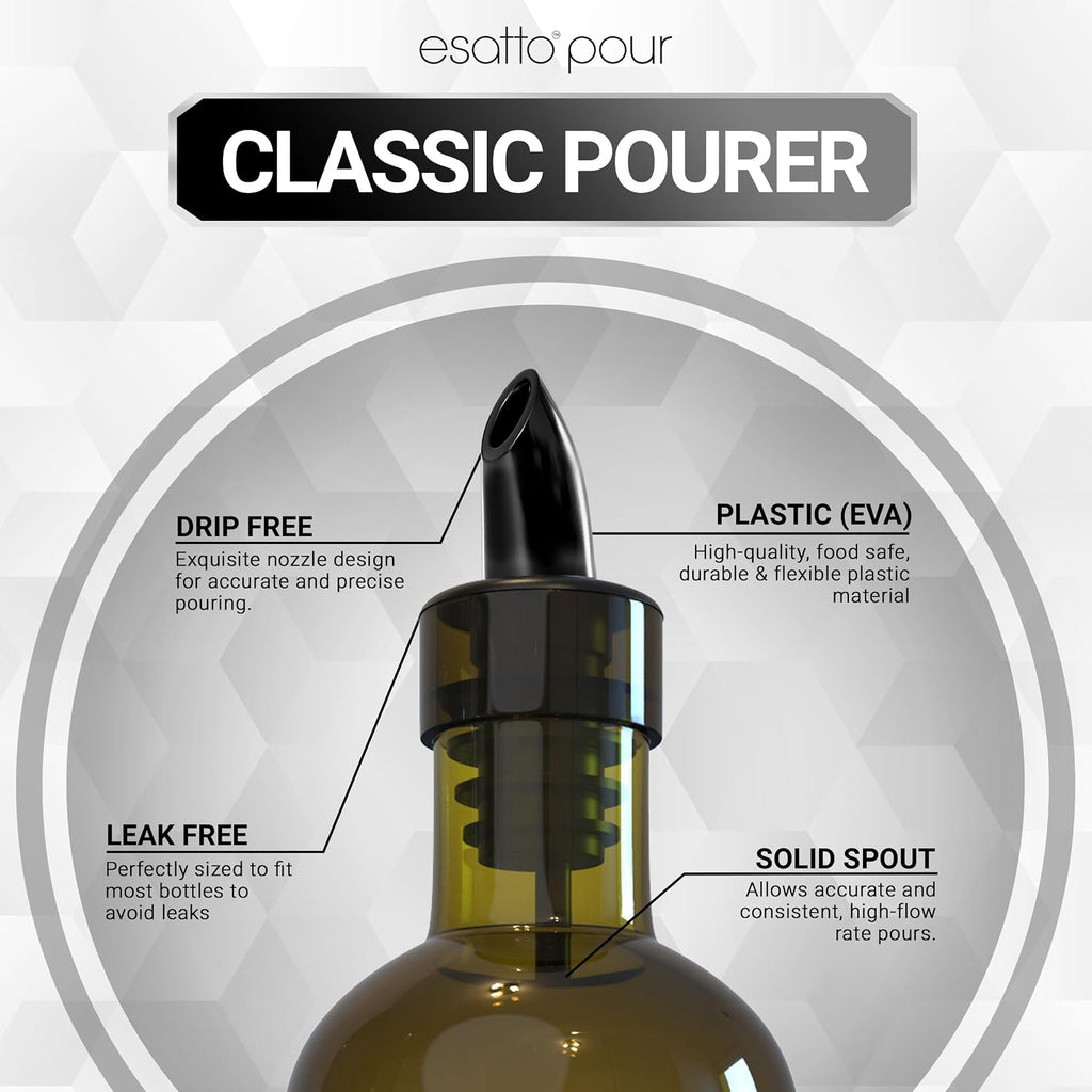 Free Flow Plastic Bottle Pourers, Speed Spouts, 100 Pack