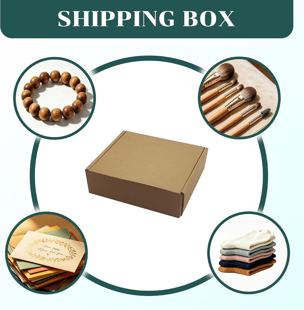 Brown Shipping Boxes 7x6x2 Inch 50 Pack, Corrugated Packaging Boxes