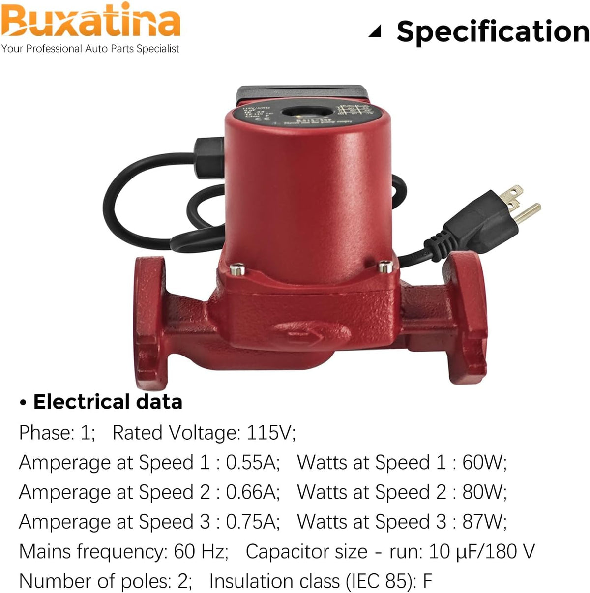 59896341 115V Three-Speed Circulator Pump Fits for Grundfos UPS15-58FC