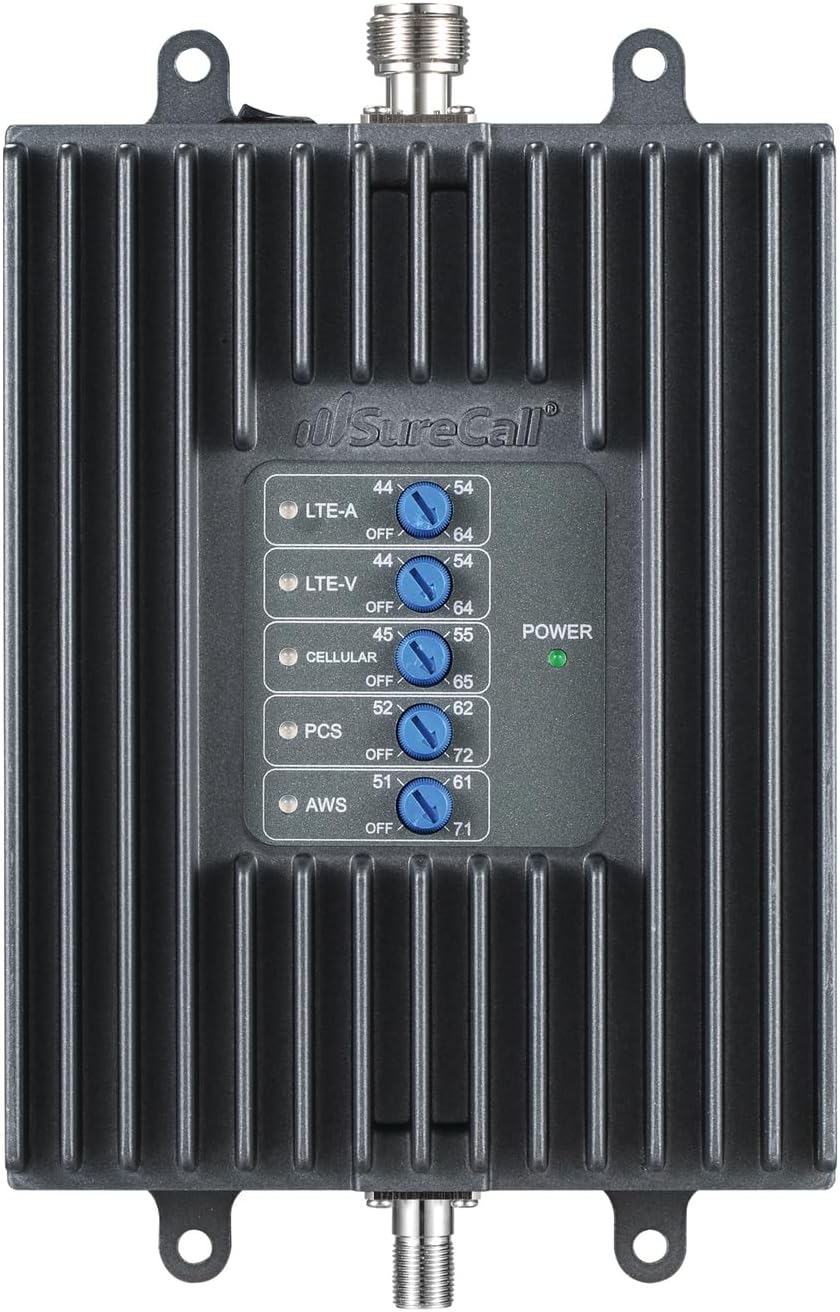 Fusion4Home Cell Phone Signal Booster up to 5000 sq ft, Includes Upgraded RG-11 Cable, Boosts 5G/4G LTE, Home &