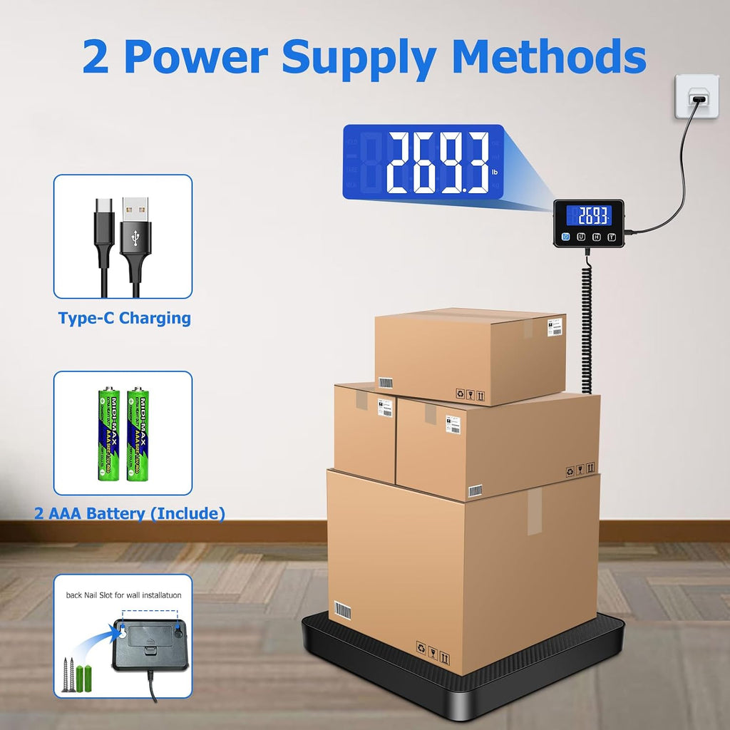 Shipping Scale, 440 lbs/0.35oz High Accurate Digital Postal Scale with Hold/Tare Function, Postage Scale for