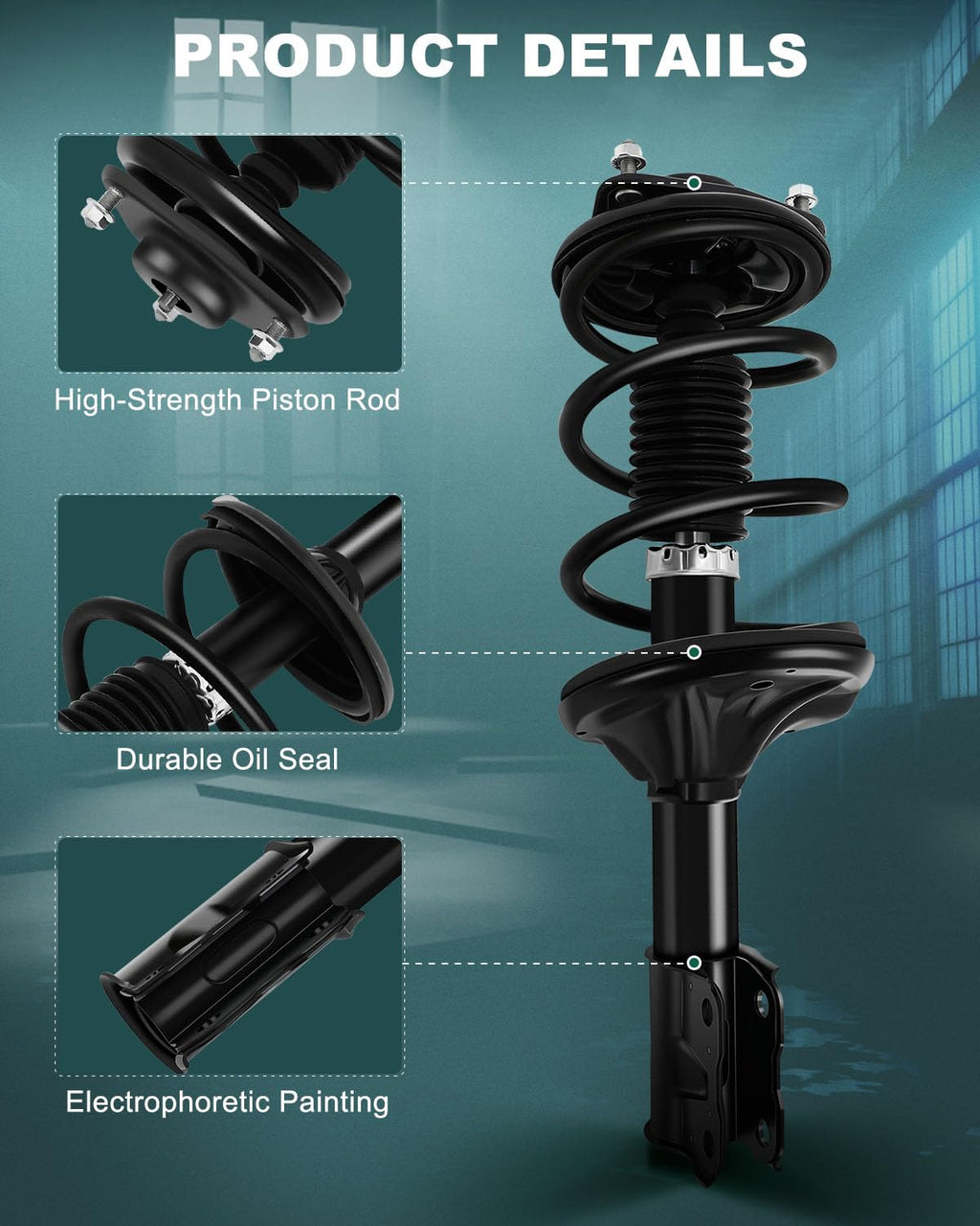 AUTOMUTO Front Pair struts Shock Absorber for Mitsubishi Lancer 2002-2007