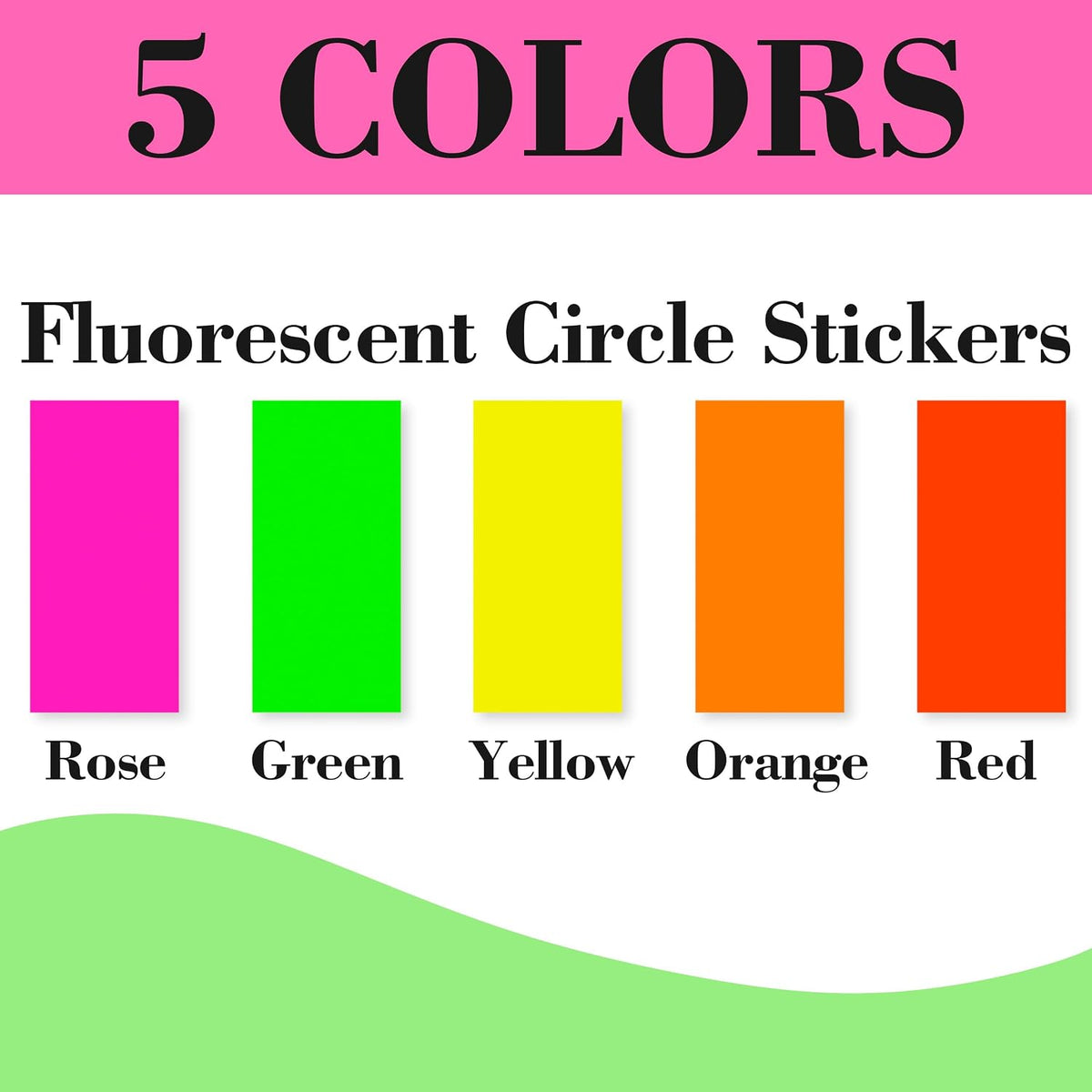 Fluorescent Shipping Address Labels,1" x 2-5/8" Neon Label 600 PCS