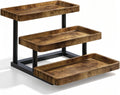 3 Tier Serving Tray for Party, Wood Cupcake Stand with Sturdy Metal Frame