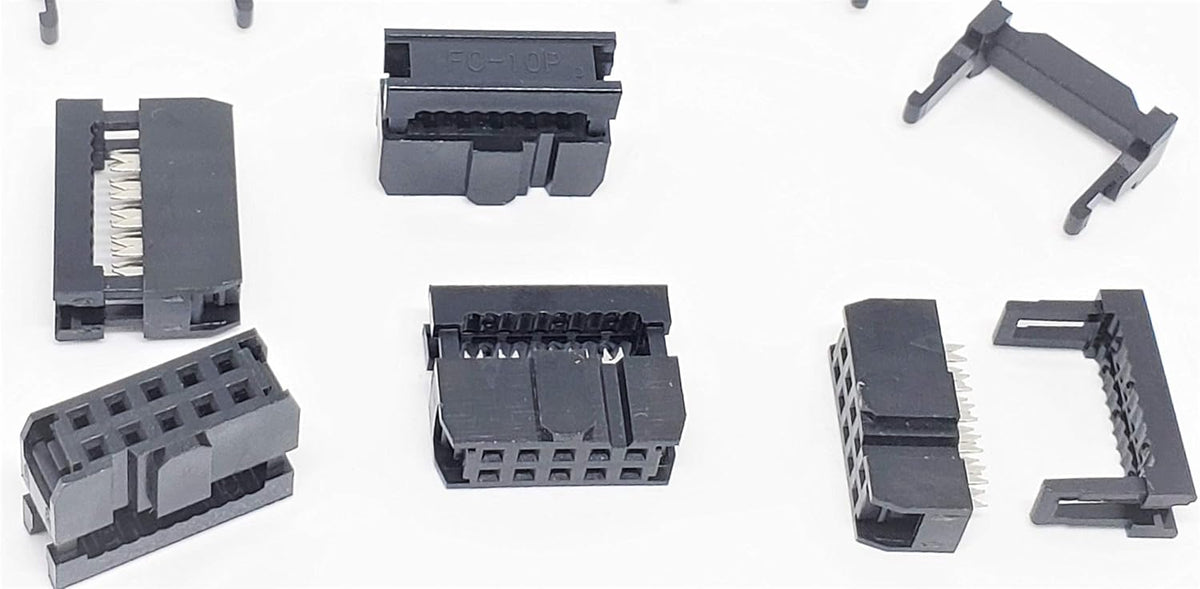 PC Accessories - Connectors Pro 50-Pack 2X5 10P 2.54mm Dual Rows IDC Sockets for Flat Ribbon Cable, 10 Pins FC Female Connector