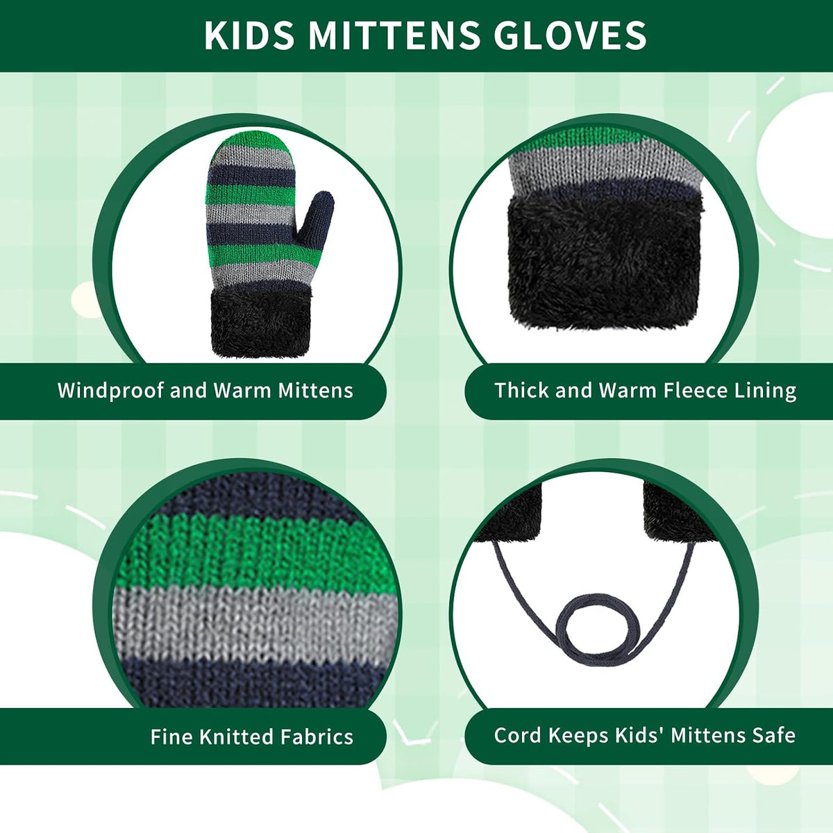 Toddler Boys Winter Pompom Beanie Hat Scarf and Gloves 3PCS Set for Girls | Kids Warm Fleece Lined Knitted Toddler