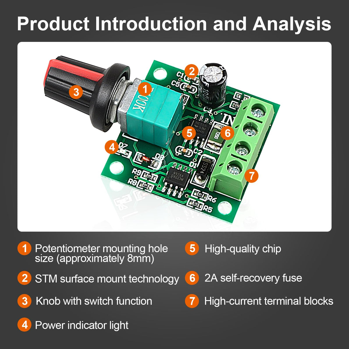 2Pack PWM Speed Controller Adjustable Driver Switch Low Voltage DC