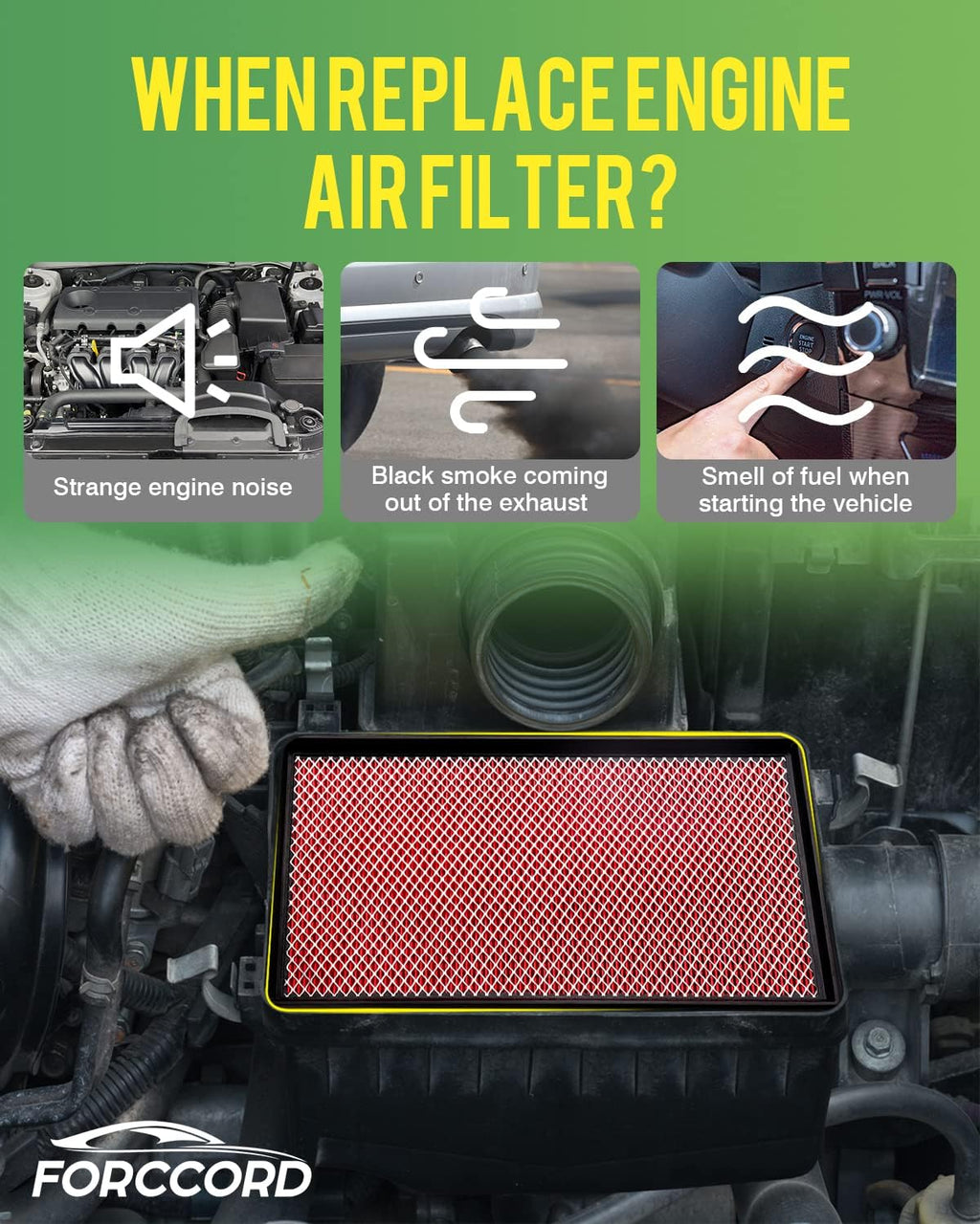 Cabin & Engine Air Filter Kit for Toyota Tacoma V6 2016-2023 | Replace #CF10374 CA11895, Air Filter Combo Replacement