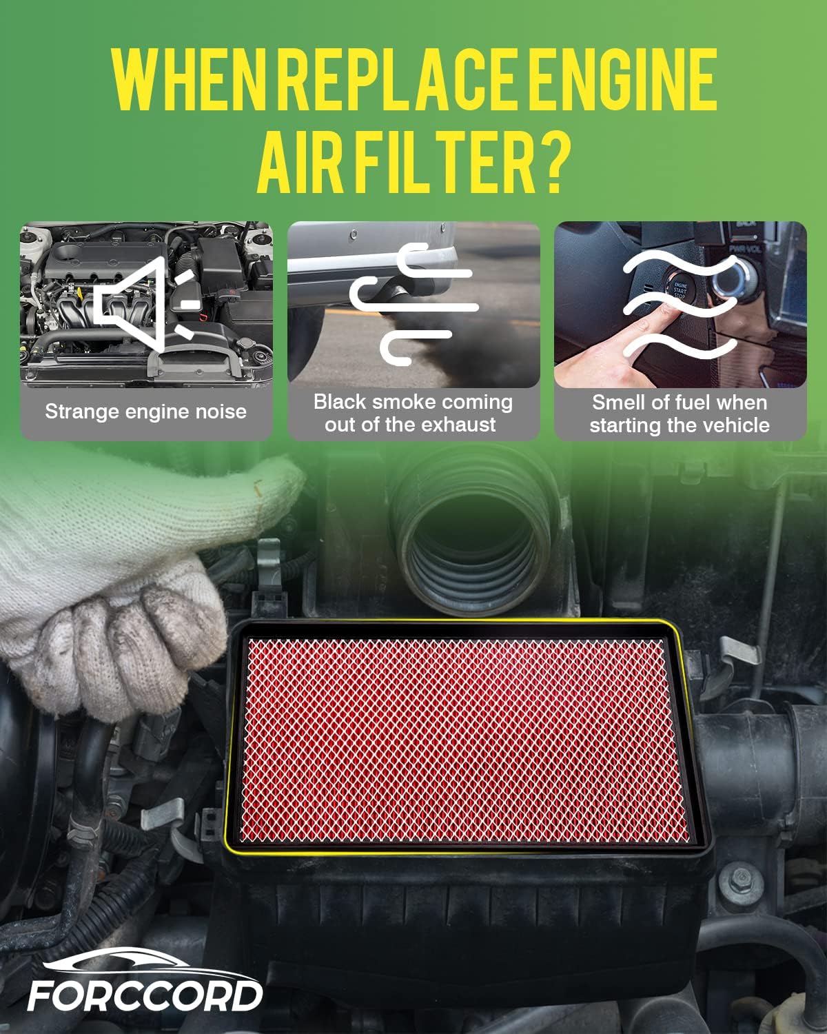 Cabin & Engine Air Filter Kit for Toyota Tacoma V6 2016-2023 | Replace #CF10374 CA11895, Air Filter Combo Replacement