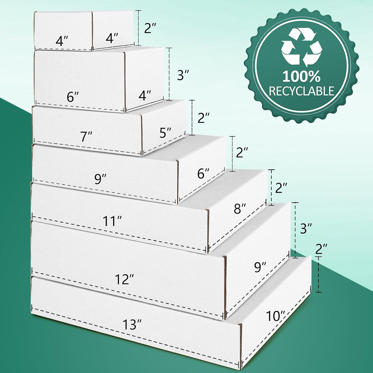 11x8x2" White Shipping Boxes Corrugated Box Mailers 20 Pack Cardboard Shipping Boxes for Small Business, Mailing