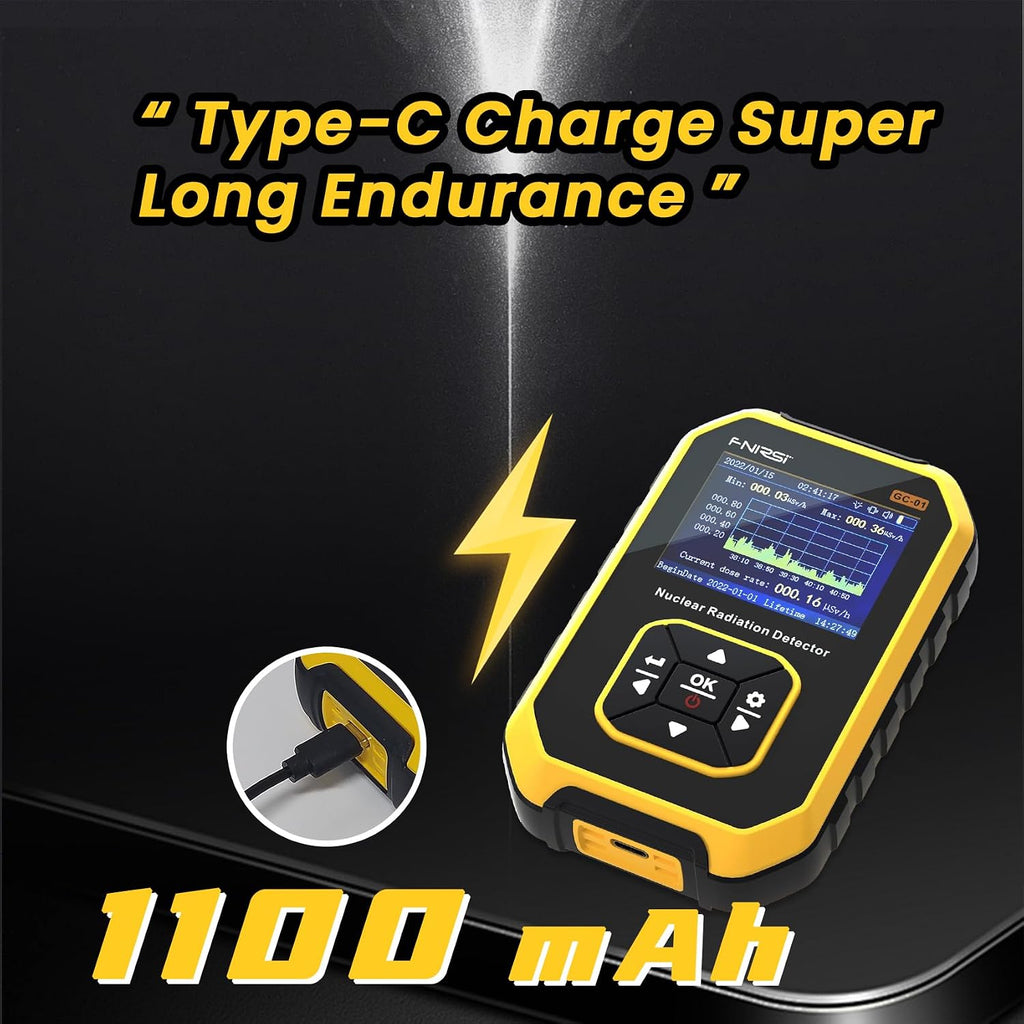 Geiger Counter Radiation Detector, Dosimeter Radiation Detector with LCD Display, Portable Handheld Beta Gamma X-ray