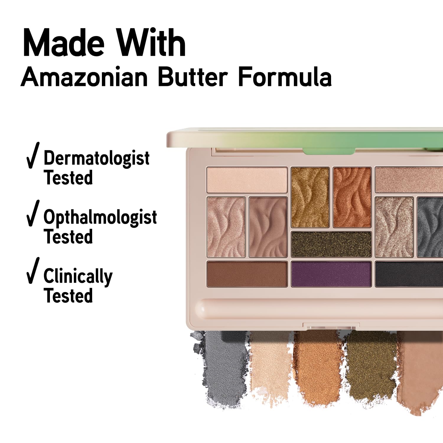 Murumuru Butter Eyeshadow, 12-Shade Ultra-Creamy Palette with Murumuru & Tucuma Butters, Silky Soft Blendable Formula