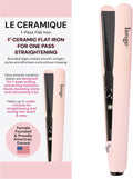 Le Ceramique 1-Pass Flat Iron Hair Straightener | Fast Heating Ceramic Flat Iron | Best Hot Tools Professional Hair